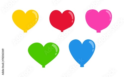 Balloons in cartoon flat style isolated set on white background - Comic art, stock vector image