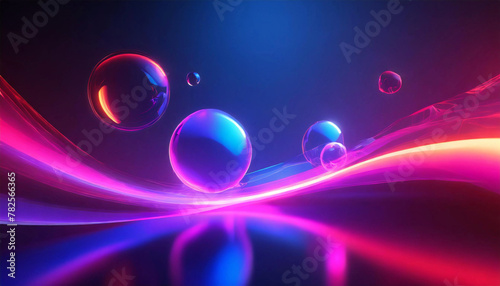 black, purple, pink abstract blurred backdrop, with clear soap bubbles of movement.