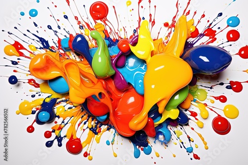 A colorful splash of paint with a rainbow of colors