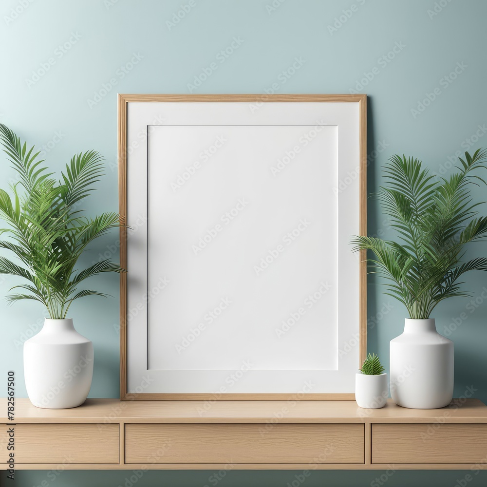 Close-up frame mockup, 3d rendering
