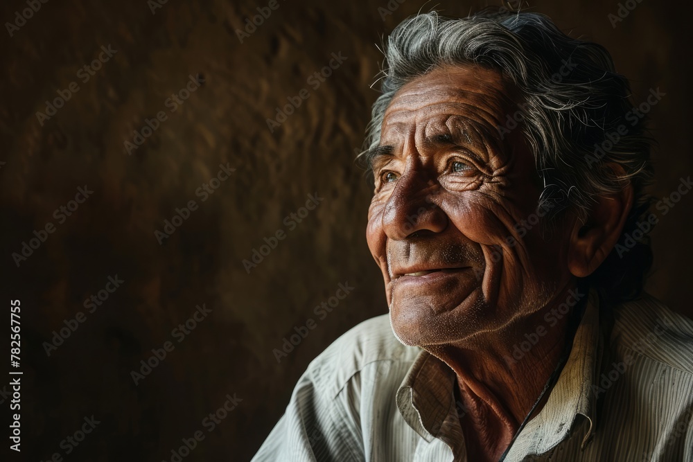 Portrait of an old Indian man with a smile on his face. Portrait of an old Indian man with a smile on his face.