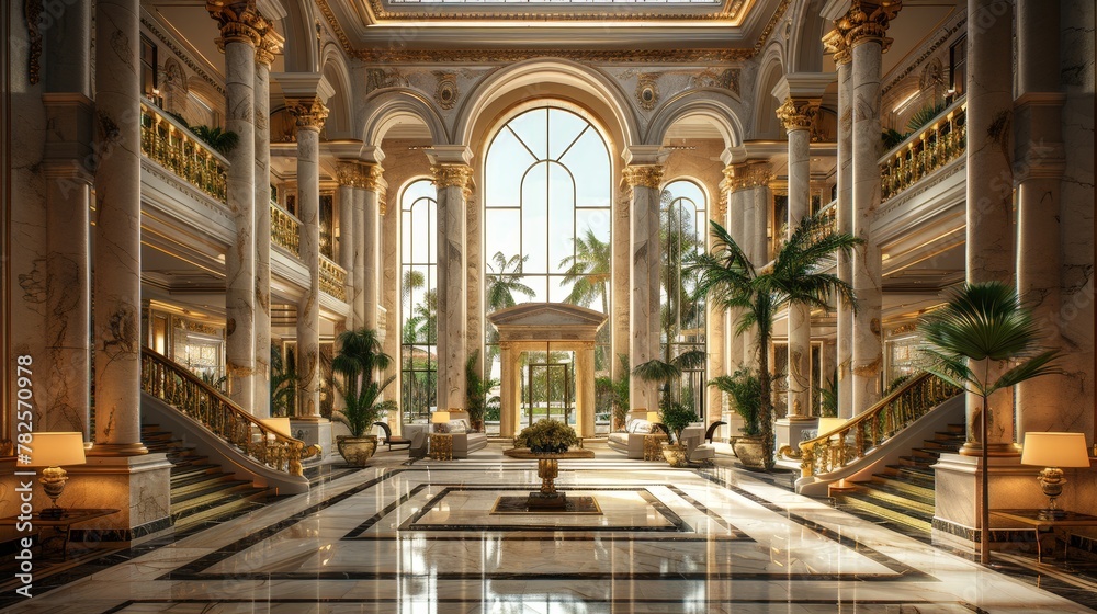 Fototapeta premium Chic Lobby in a Luxury Estate