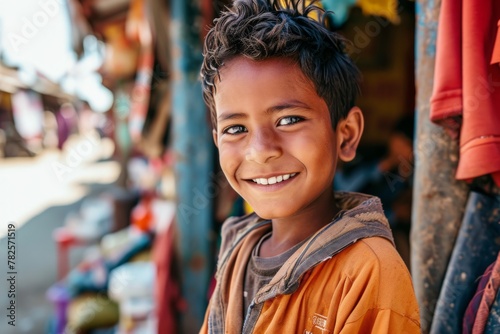 Unidentified Nepalese boy smiles at the camera