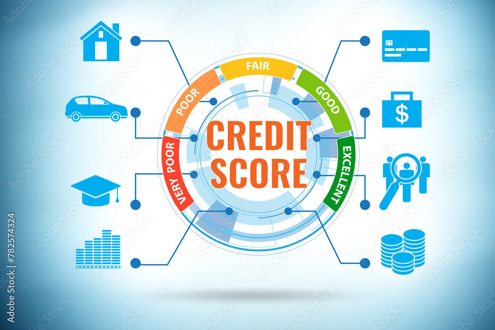 Businessman in credit score concept Businessman in credit score concept
