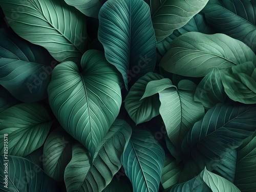 Abstract Green Leaves Texture  Natural Background