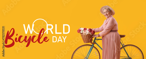 Senior woman with bicycle a...
