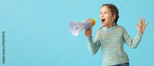 Little girl with megaphone ...