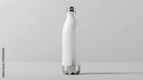 Blank mockup of a doublewalled vacuum insulated water bottle . photo