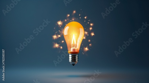 An enchanting image of a glowing light bulb with twinkling stars, conveying concepts of innovation and inspiration