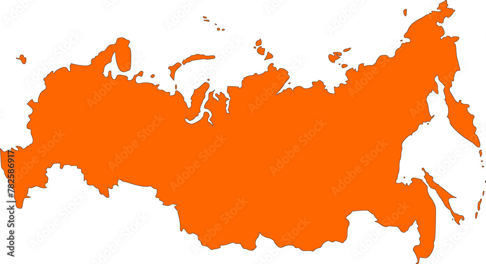 Map of Russia in orange
