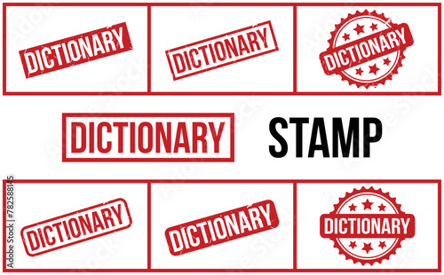 Dictionary Rubber Stamp Set Vector