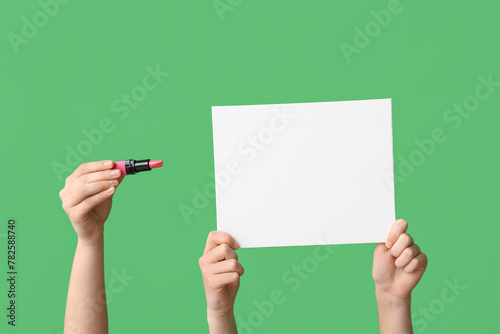 Hands holding blank white c...