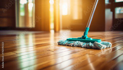 mop cleaning wooden floor