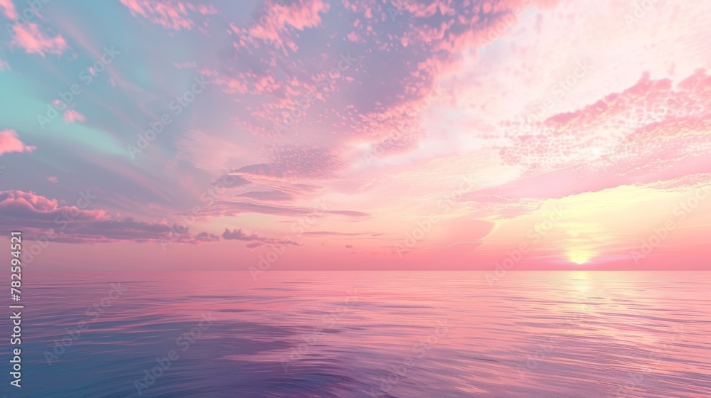 A dreamy pastel sunset backdrop   AI generated illustration