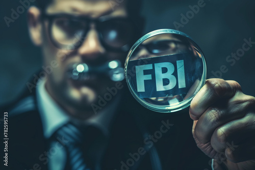 FBI Agent with Magnifying Glass, Investigation Theme