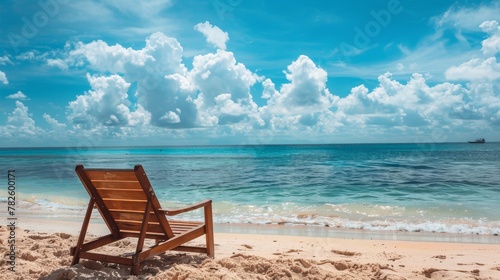 A lone lounge chair offering a quiet spot to soak up the sun   AI generated illustration