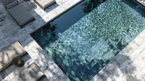 A minimalist pool design emphasizing simplicity and harmony AI generated illustration