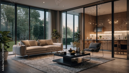 modern living room with fireplace  living room interior  modern living room