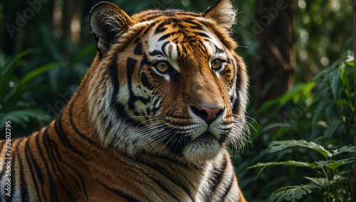 portrait of a bengal tiger, portrait of a tiger, tiger in zoo