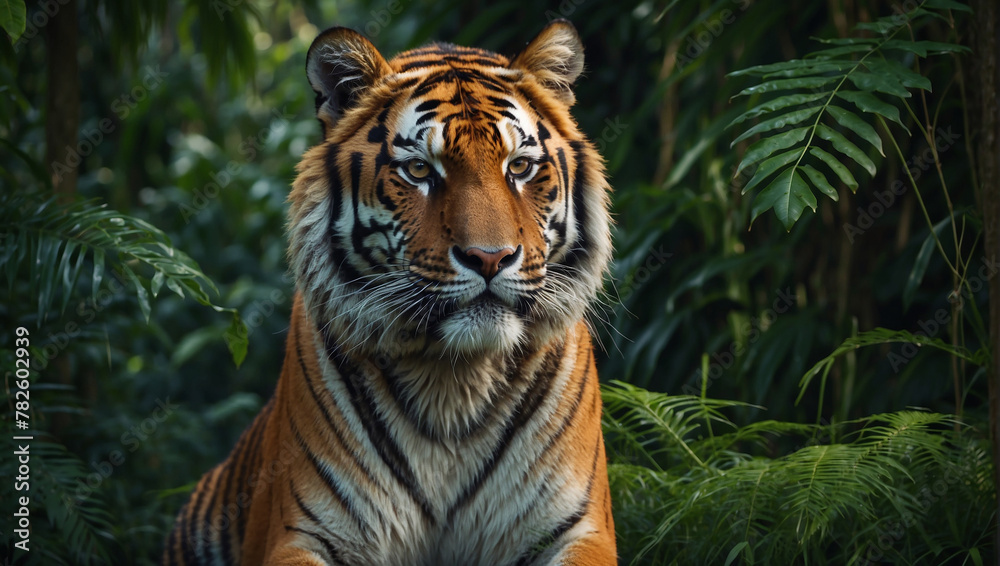 Fototapeta premium tiger in the wild,tiger on the rock, tiger in the zoo