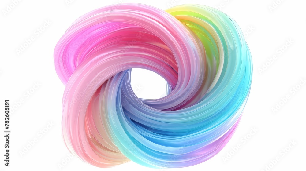 A swirl of rainbow-colored candy floss d style isolated flying objects memphis style d render AI generated illustration A swirl of rainbow-colored candy floss d style isolated flying objects memphis style d render AI generated illustration