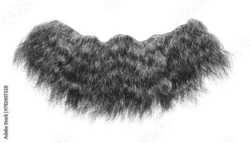 Stylish artificial black beard isolated on white