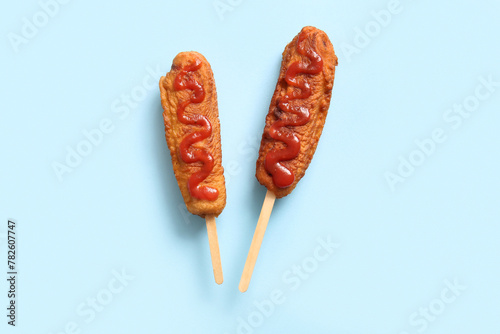 Deep fried corn dogs with k...