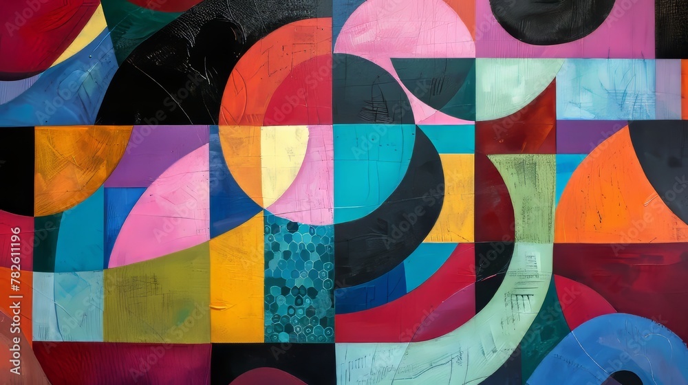 Fototapeta premium Abstract shapes evoking a sense of celebration AI generated illustration