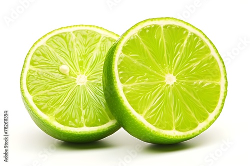 Citrus Lime Fruit in High Detail on White Background