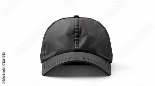 Blank mockup of a lightweight nylon baseball cap with a waterproof brim and adjustable s. .