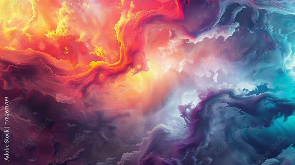 An otherworldly planet with swirling clouds and vibrant colors  AI generated illustration