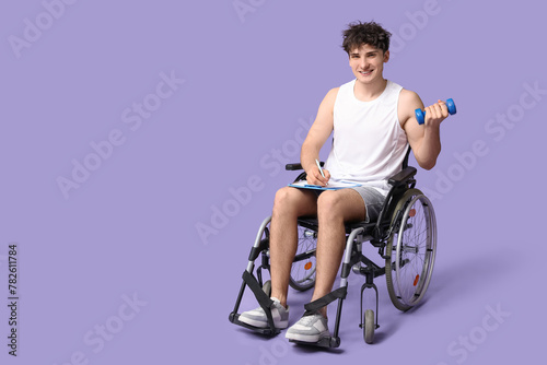 Young male athlete on wheel...