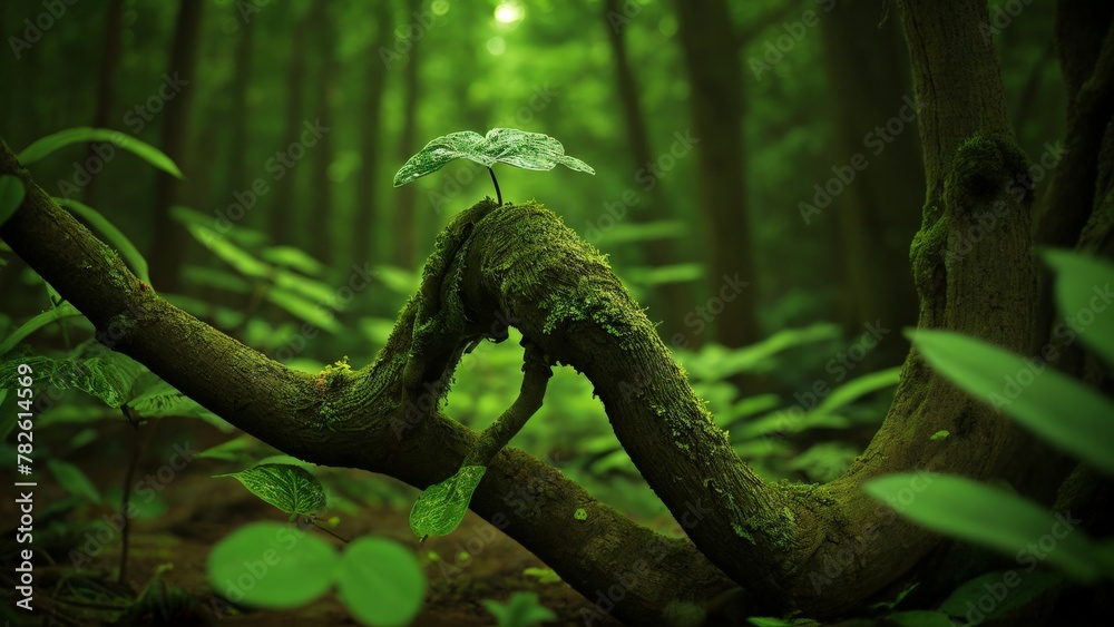 Naklejka premium fern in the forest