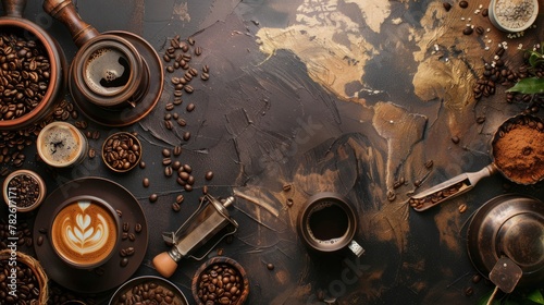 International Coffee Day concept. Copy space