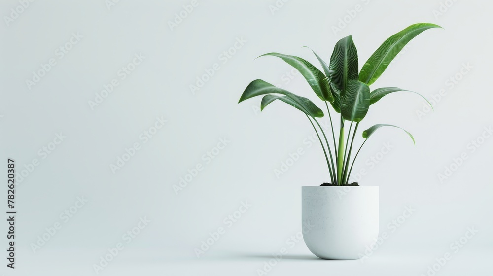 Single houseplant in a sleek pot Single houseplant in a sleek pot