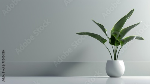 Single houseplant in a sleek pot 