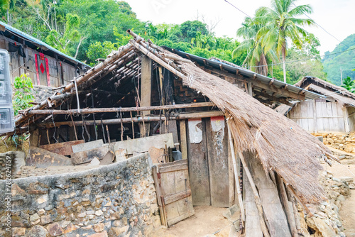 Original village thatched house in Chubao Village, Wuzhishan City, Hainan, China