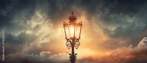 cloudy sky gaslamp moving background photo