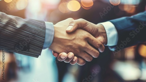 Business handshake, deal sealed, mutual respect and agreement, professional bond.