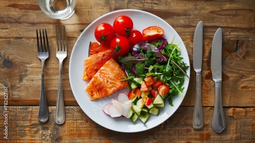 diet meal and salad with vegetables