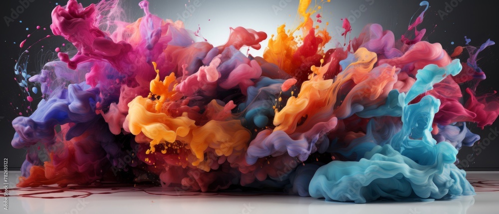 Color diffuses in space. Screensaver for the agency for the creation and promotion of websites