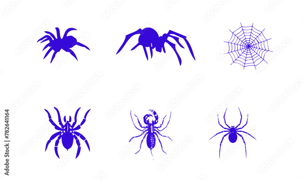 Aranea Spiders Vectors Icon Set