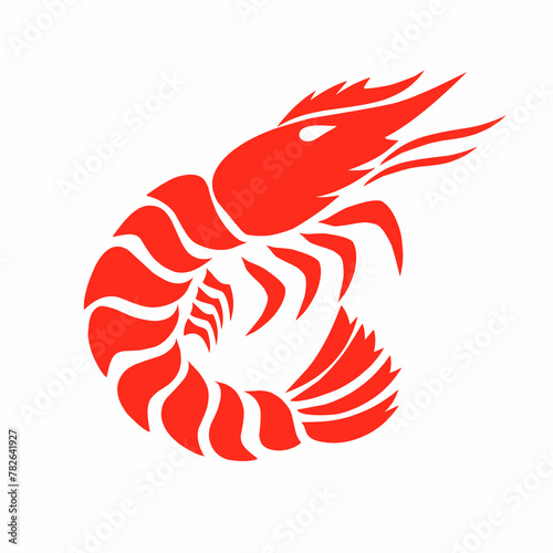 illustration vector graphics of tribal art design red shrimp