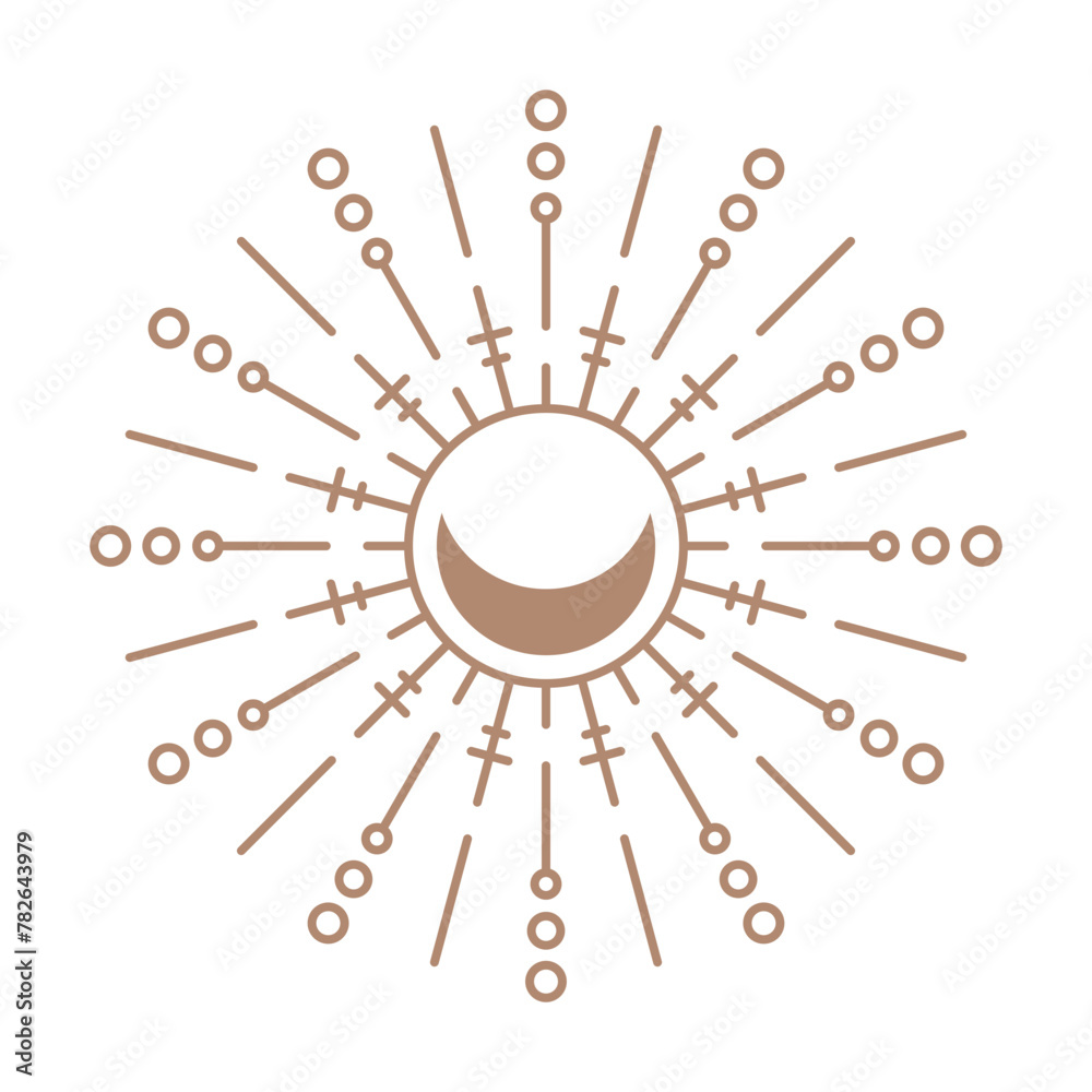 Sun Line Vector