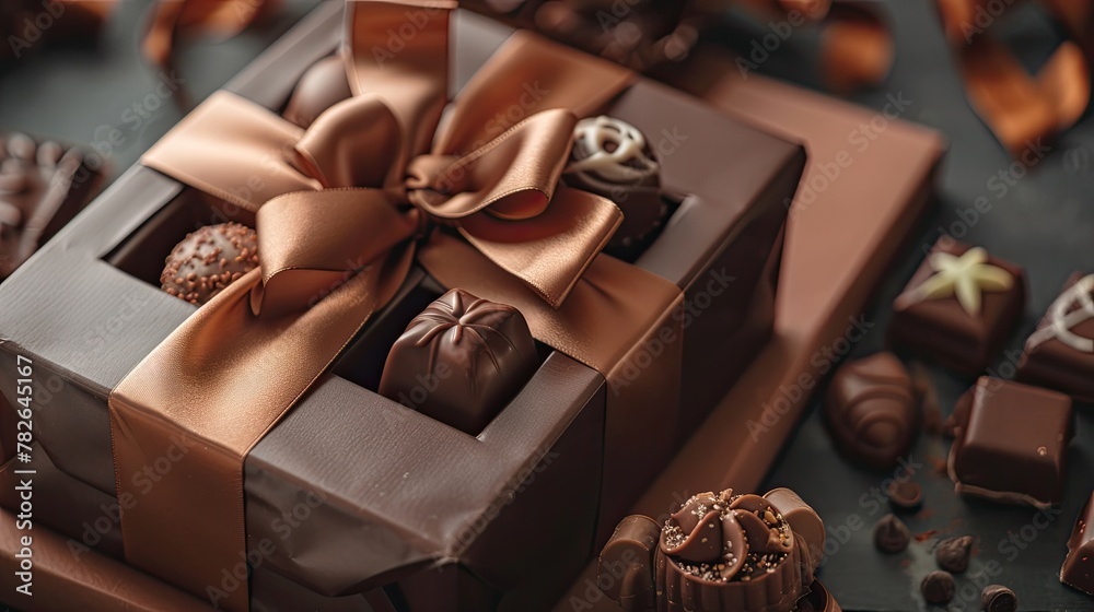 A gourmet gift box designed to resemble a fine chocolate box A gourmet gift box designed to resemble a fine chocolate box