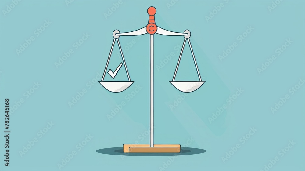 A balance scale with a compass on one side and a clock on the other, depicting the tension between directional strategy and time management A balance scale with a compass on one side and a clock on the other, depicting the tension between directional strategy and time management