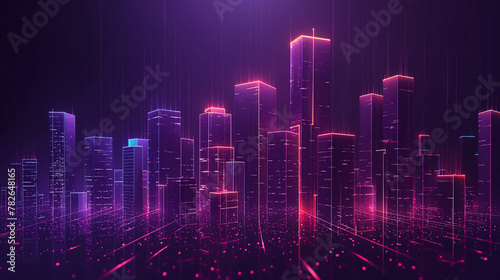 dark background with purple elements. should present analytics, real estate, data.