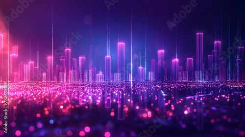 dark background with purple elements. should present analytics, real estate, data. © Wasin Arsasoi