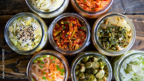 Brassicas: Sauerkraut (cabbage), kimchi (cabbage with chili), fermented green beans, Brussels sprouts