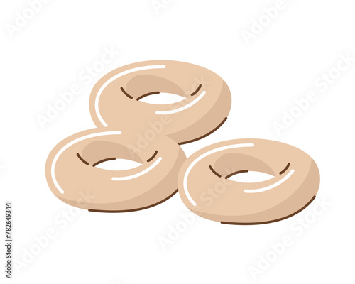 Donuts bagels wheat pastry baking. Vector illustration